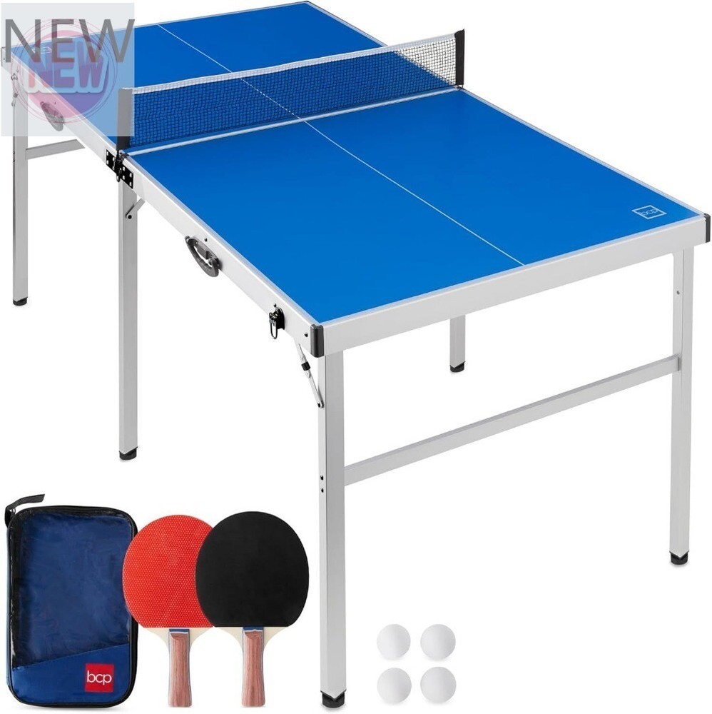 Best Choice Products 6x3ft Portable Ping Pong Table,Mid-Size Folding Table, NEW