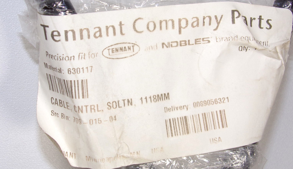 Tennant 630117 Water Flow Control Cable, 1118mm, Solution Control Cable, Nobles