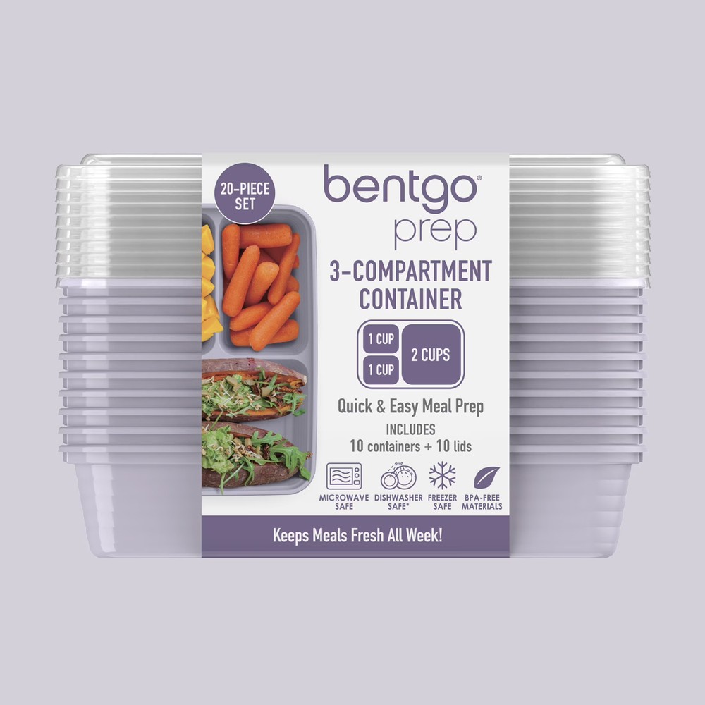 Bentgo Prep 3-Compartment Meal Prep Containers with Lids