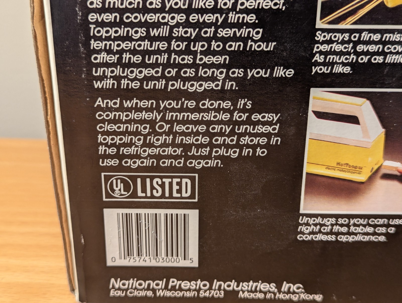 Vintage Presto Hot Topper Automatic Electric Melter Dispenser #03000 NOS