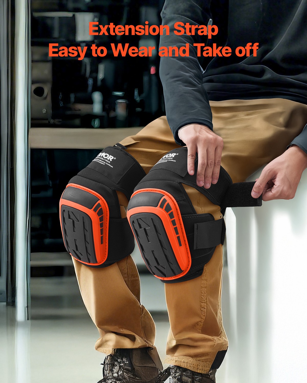 VEVOR Knee Pads for Work Extended Construction Knee Pads Soft Foam Gel Cushion