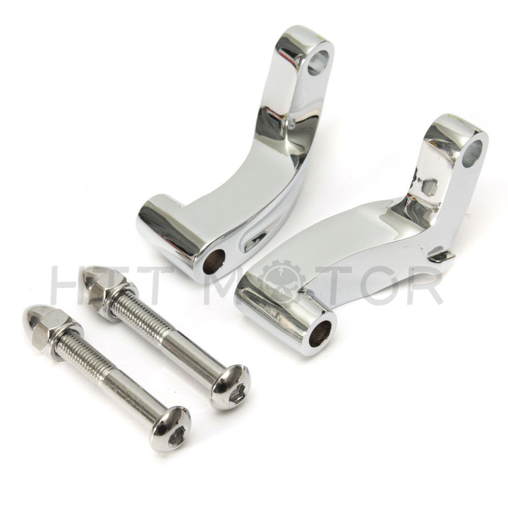 2pcs Chrome Motorcycle Mirror Relocation Extension Adapter Adaptor For Harley US