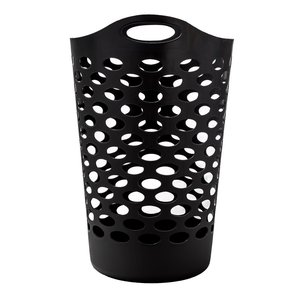 Flex Carrying Handles Laundry Hamper, Black