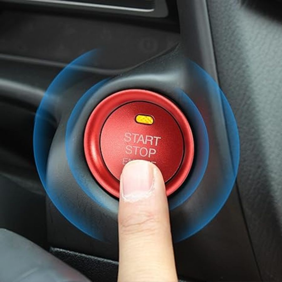 Aluminum Engine Start Stop Push Button Cover Trim Compatible with CX-3, CX-5, MX