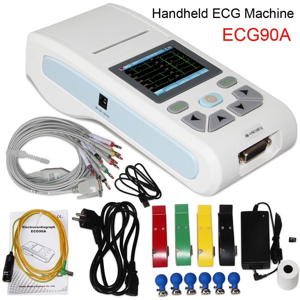 ECG90A 12-Lead EKG/ECG Machine , Single Channel, USB, Software & Printer