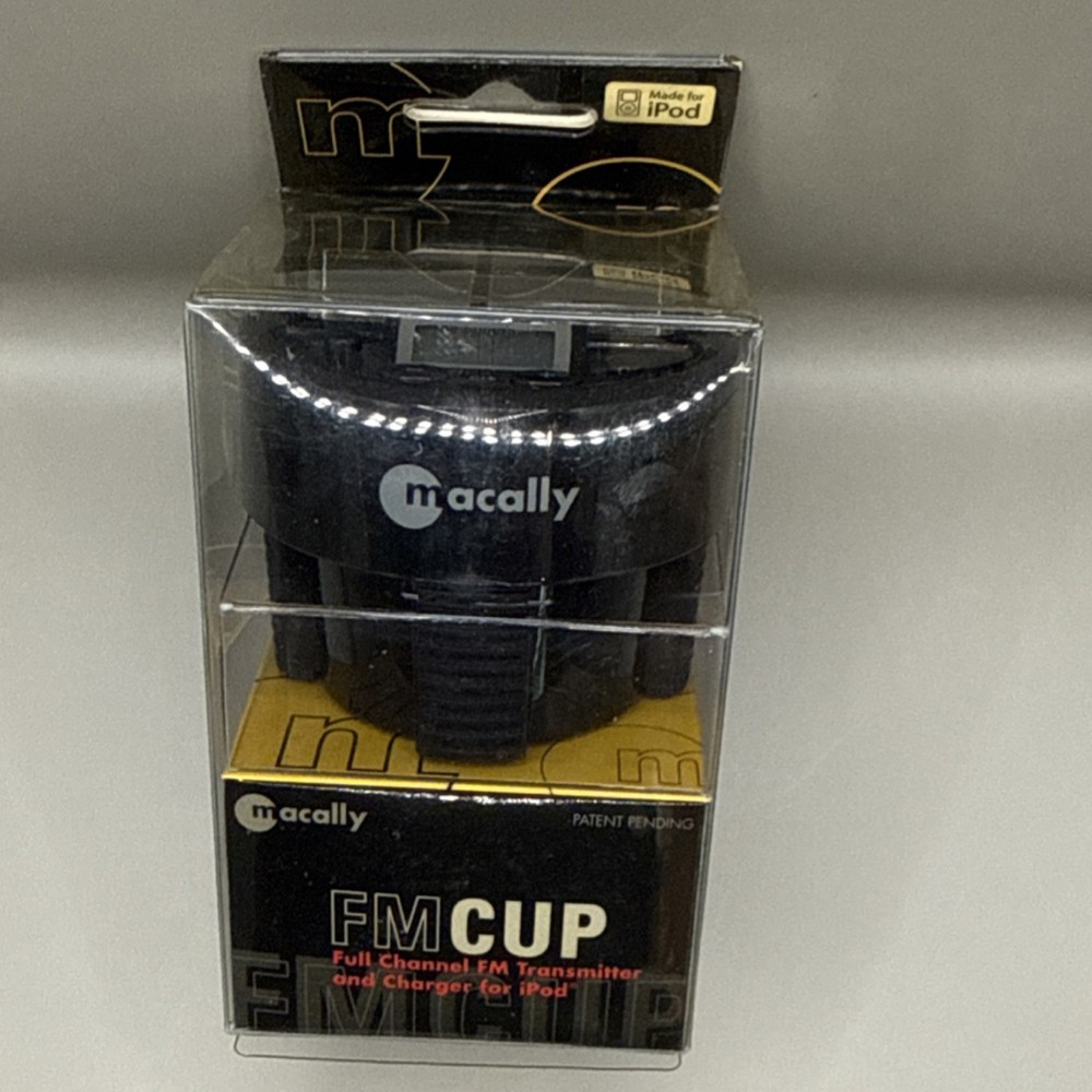 Macally FM CUP FM Transmitter Charger LCD Screen Hands Free for iPod Models