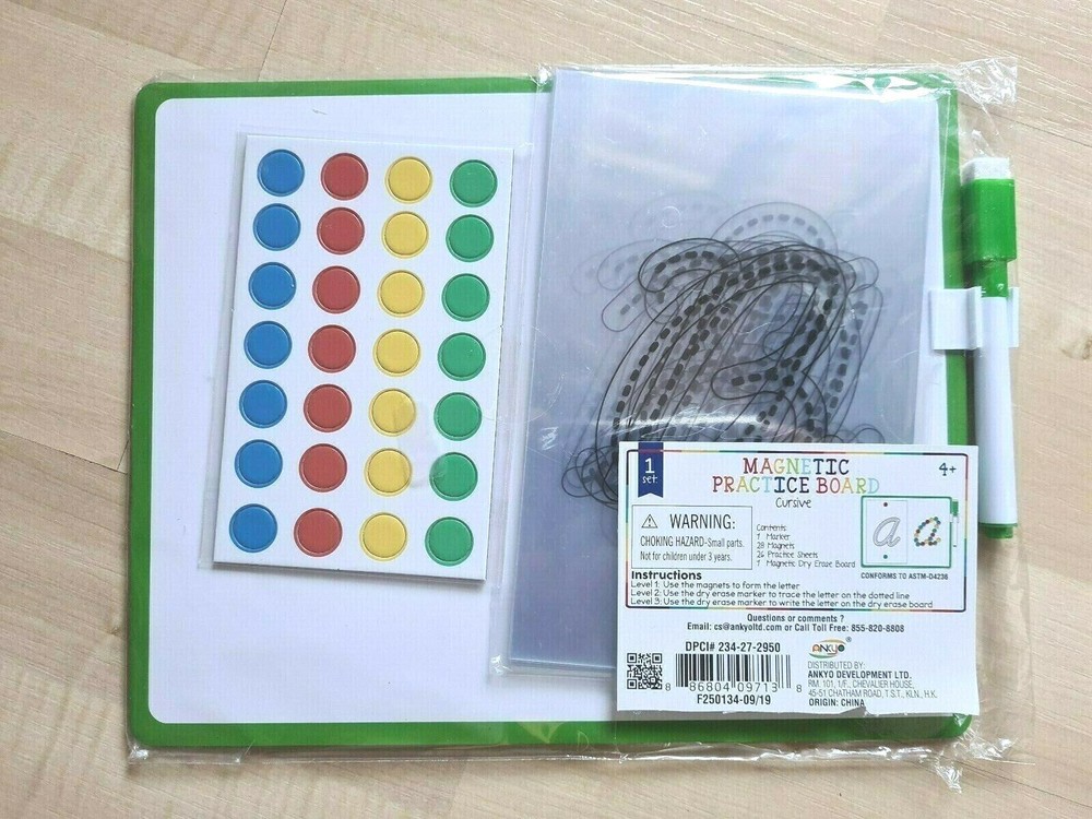Dry Erase Magnetic Practice Board for Cursive Handwriting Learning Resources 4+