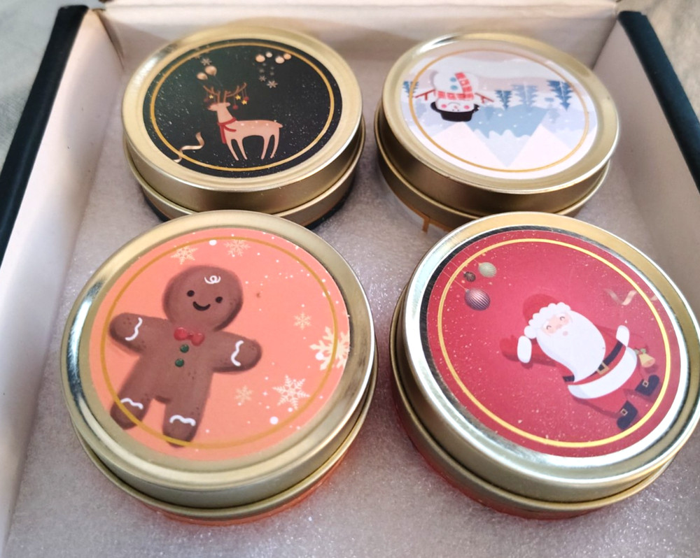 4 Pack Christmas Candles Scented Gift Set, Soy Wax Jar Assorted