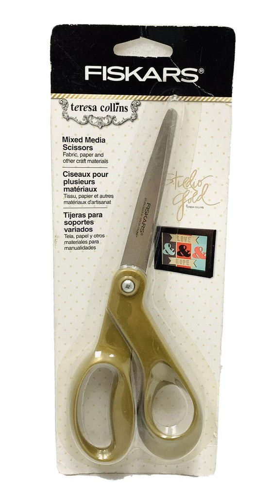 fiskars 8" mixed media scissors scuffed packaging