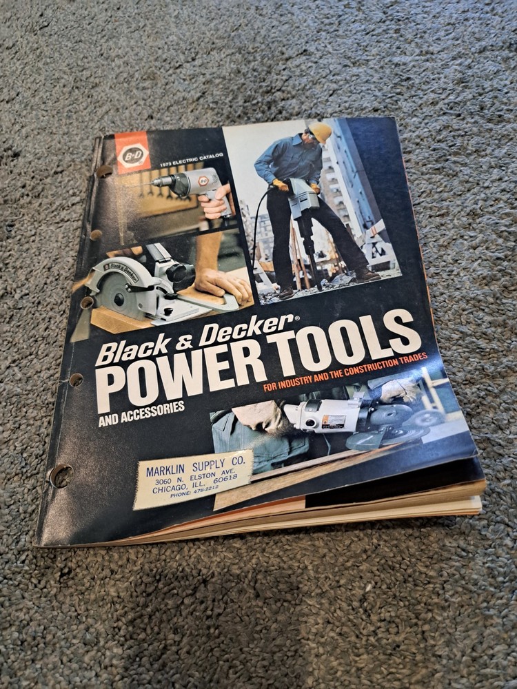 Vintage 1973 Black & Decker Power Tools Catalog Electric Drills Saws