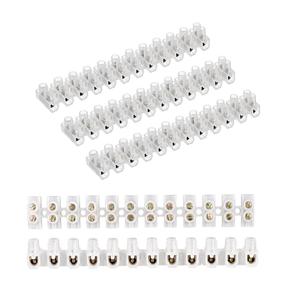 5A 12 Position Double Row Terminal Block Barrier Cable Connector Type U , 5pcs