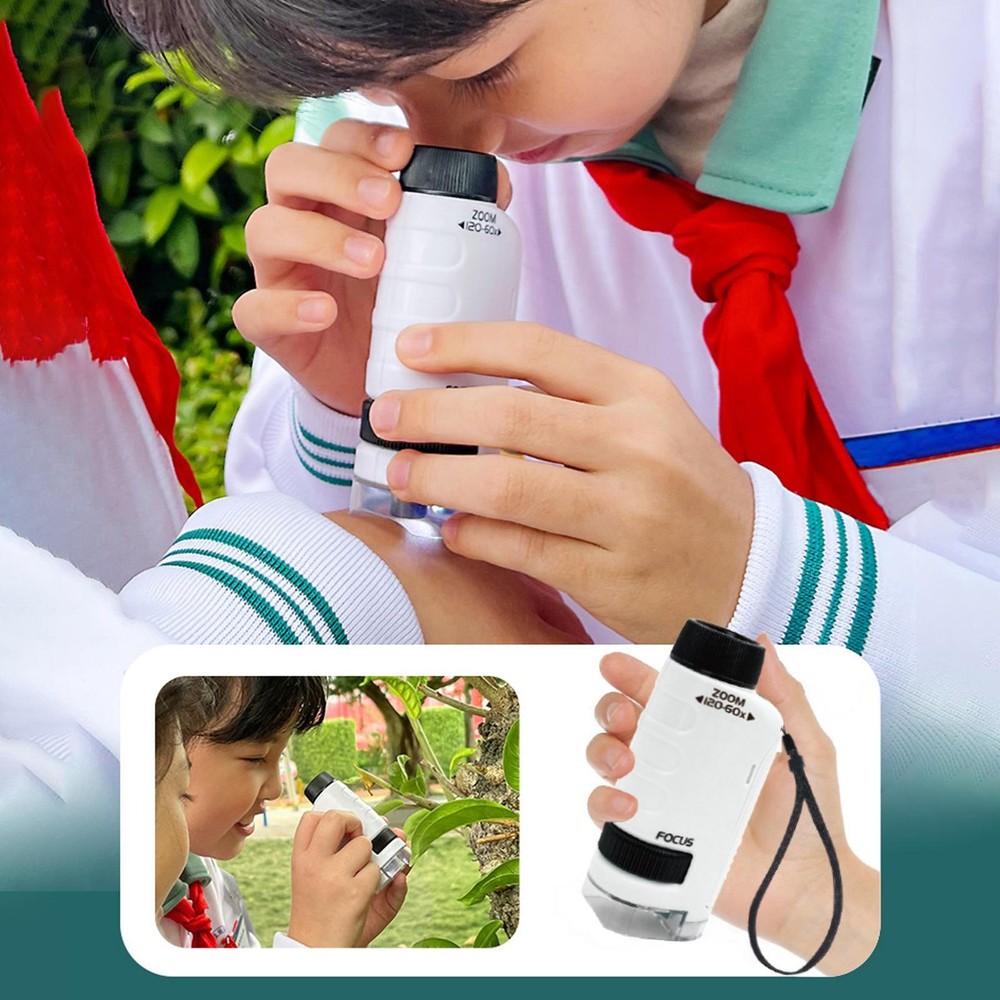 Mini Microscope For Kids Microscope For Child LED Lighted Pocket Microscope