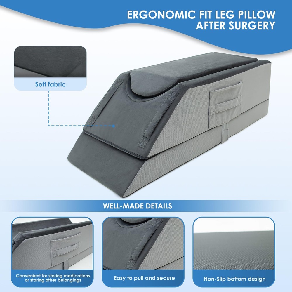 Leg Elevation Pillows for After Surgery,4-Height Adjustable Leg Elevating Pil...