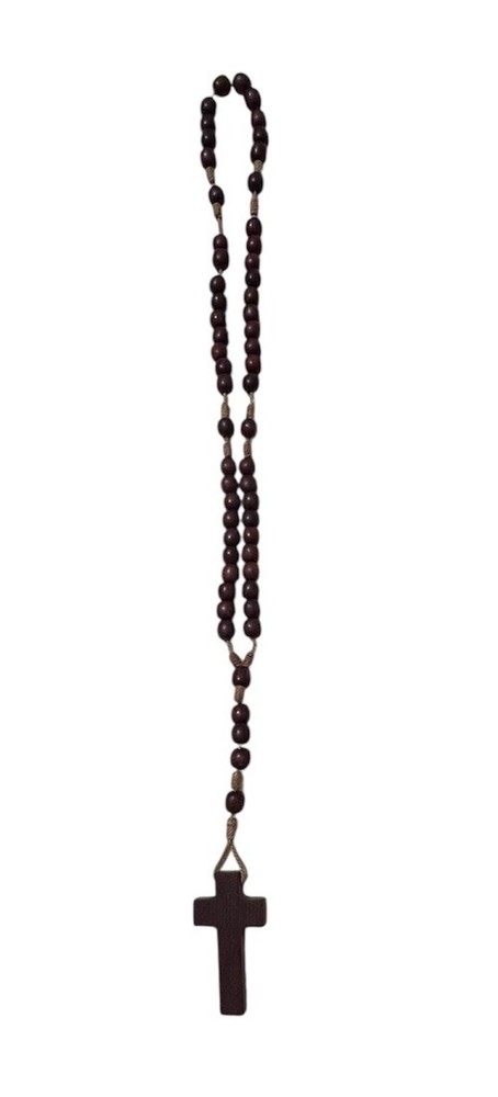 Jacaranda Wood Beads Knotted String Blessed Rosary