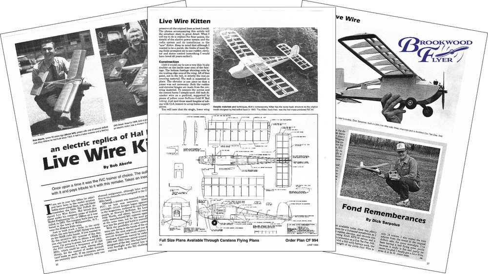deBolt Live Wire KITTEN PLAN ENLARGED To 66" Span + RC UPDATE ARTICLE