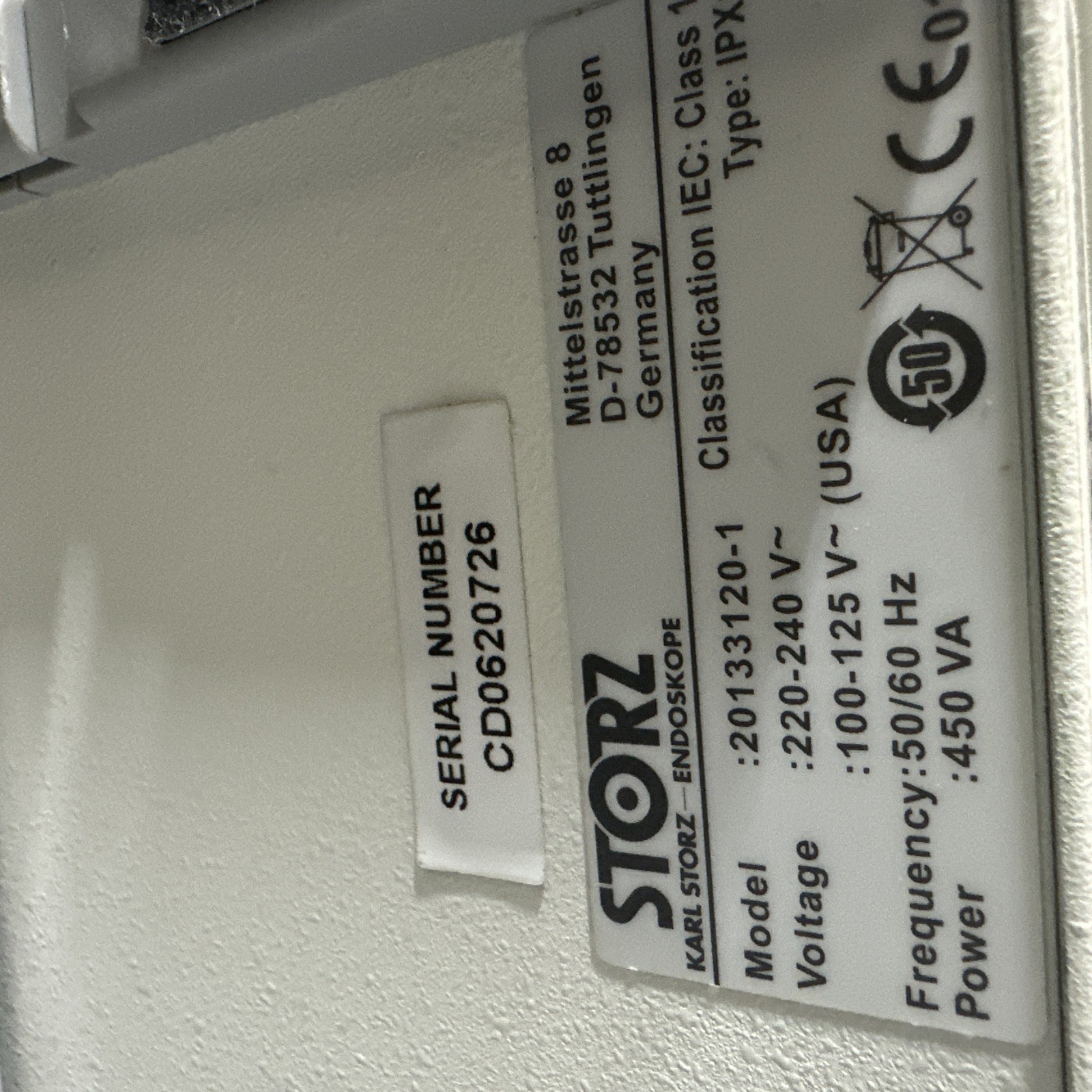 Karl Storz Endo SCB Xenon 300 Light Source - 201331 20, SN CD0620726