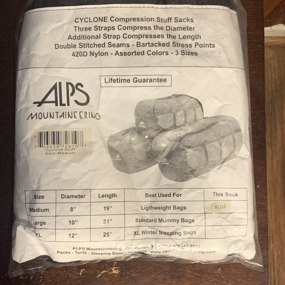 Alps Mountaineering Cyclone Stuff Sack Medium 8” Diameter 19” Length