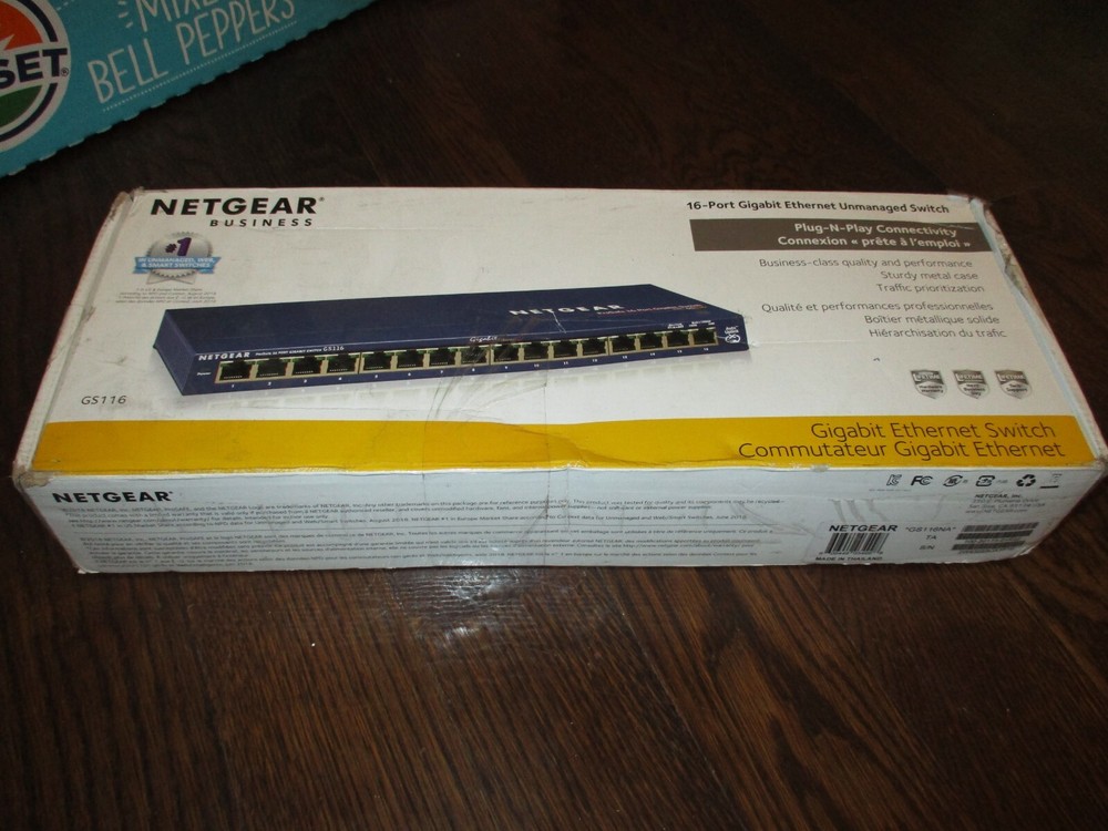 NETGEAR GS116NA Gigabit Ethernet Switch - Open Box