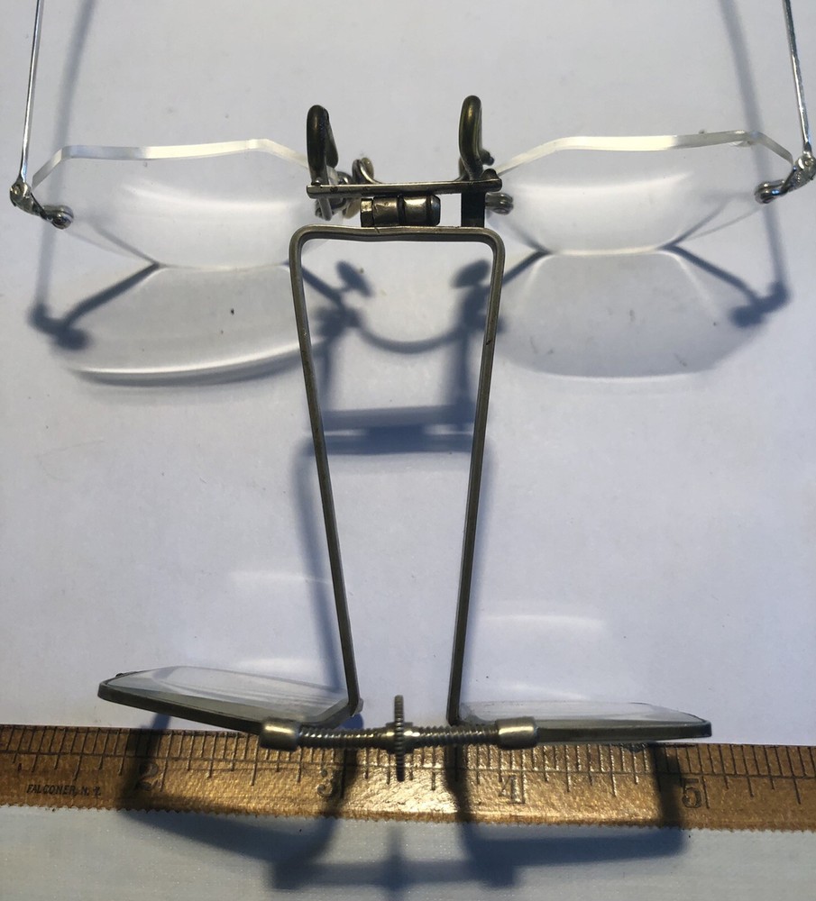 MAGNIFIER MAGNIFYING GLASSES Attachment For Glasses Brass