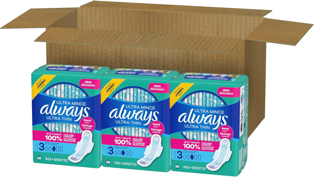 Ultra Thin, Size 3 Extra Heavy Long Absorbency, Multipack, with Wings, Unscen...