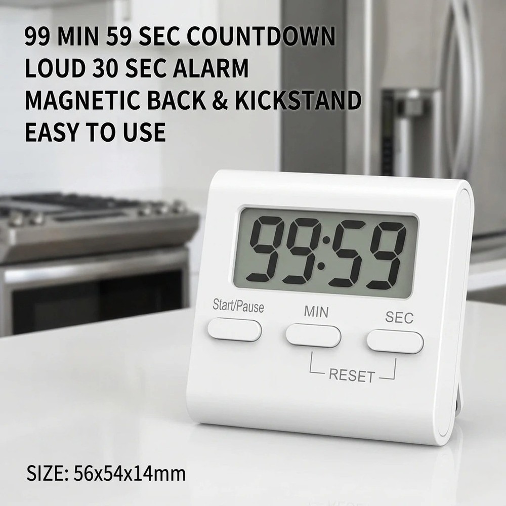 LCD Digital Large Kitchen Cooking Timer Count-Down Up Clock Loud Alarm Magnetic