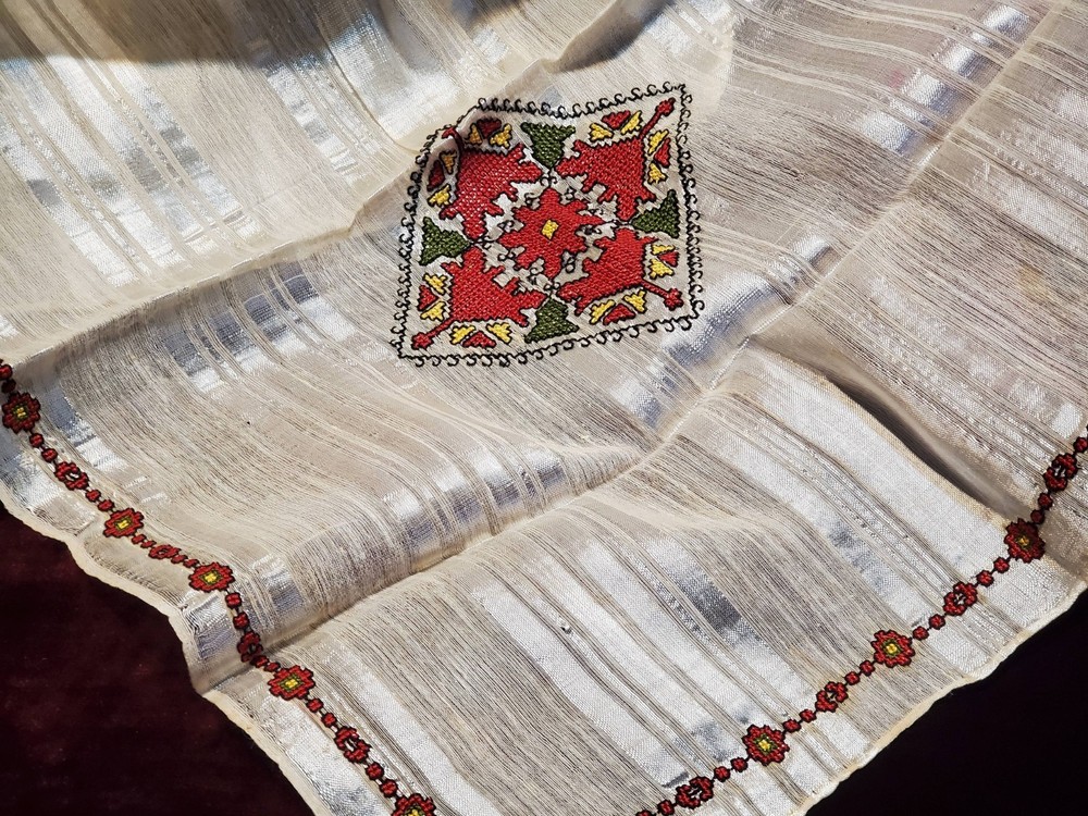 Rare Antique Turkish Silk Scarf