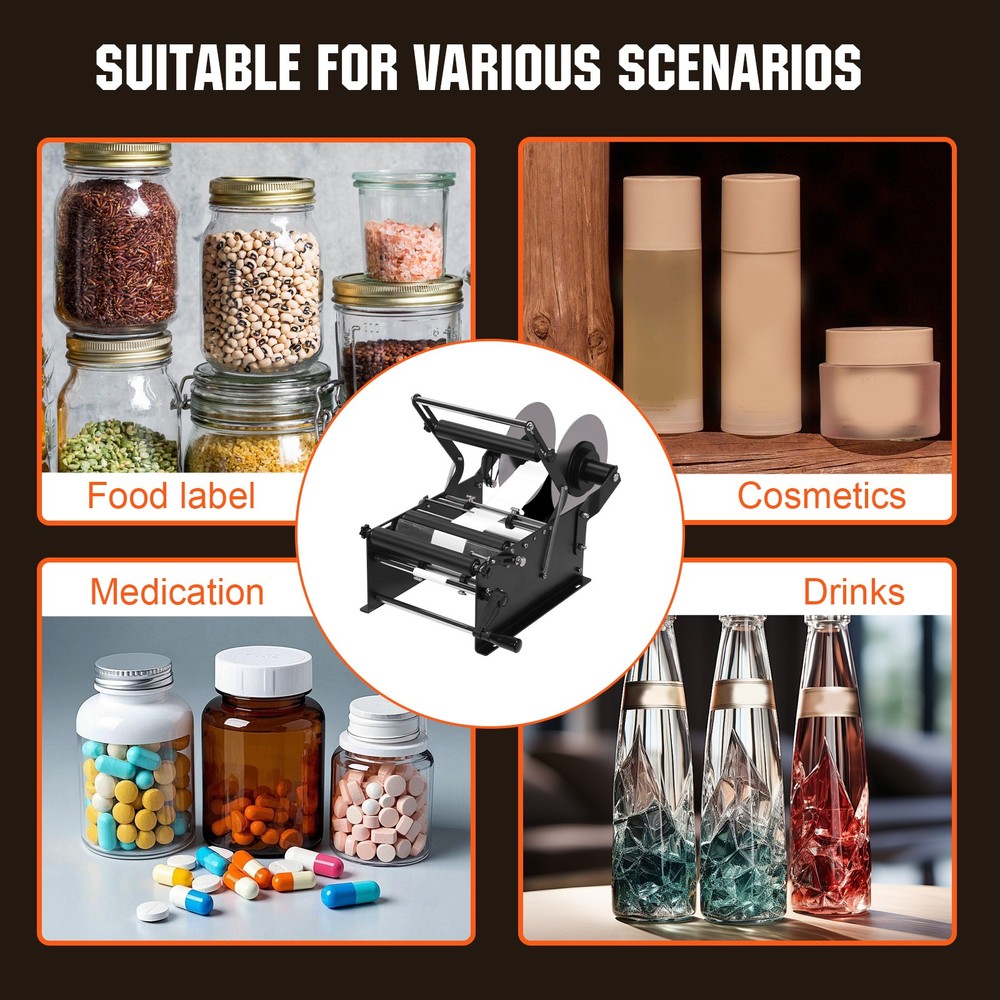 Adjustable Label Printer Packing Machine with Handle for Cans and Bottles