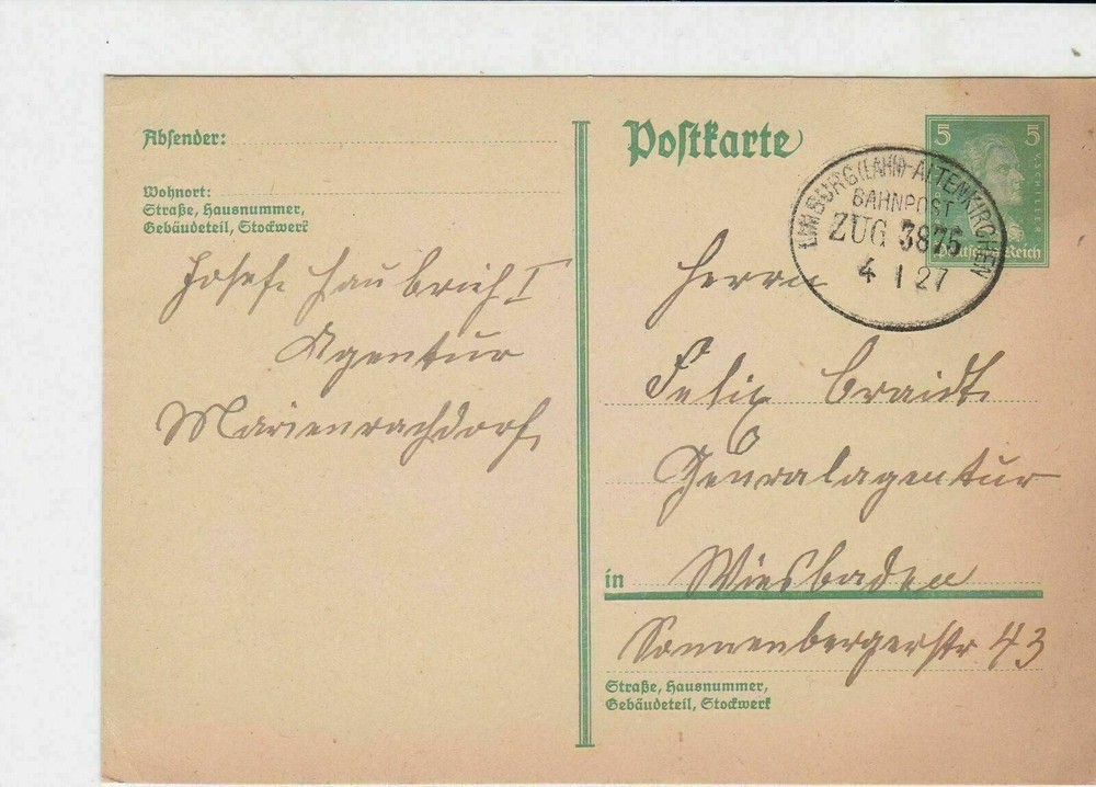 germany 1920s bahnpost railway stamps cover ref 18658