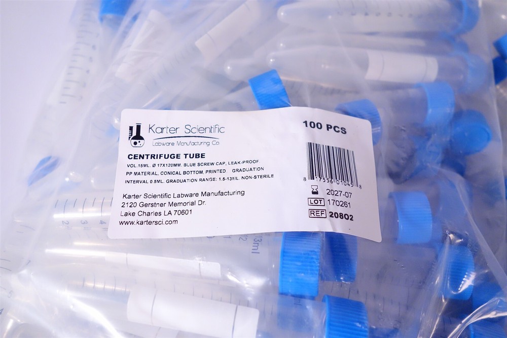 Karter 15ml Conical Bottom Centrifuge Tube