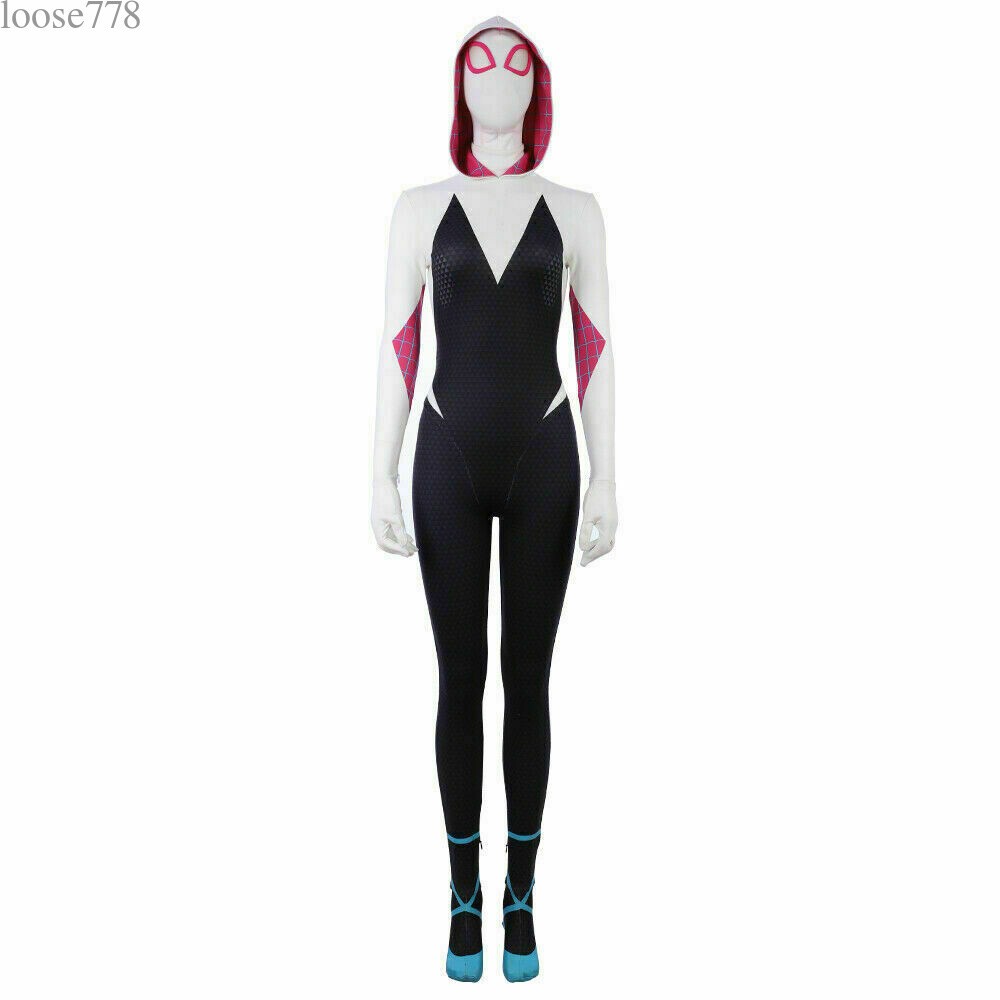 Spider-Women Gwen Stacy Costume Girls Spandex Jumpsuit Cosplay Bodysuit Outfits
