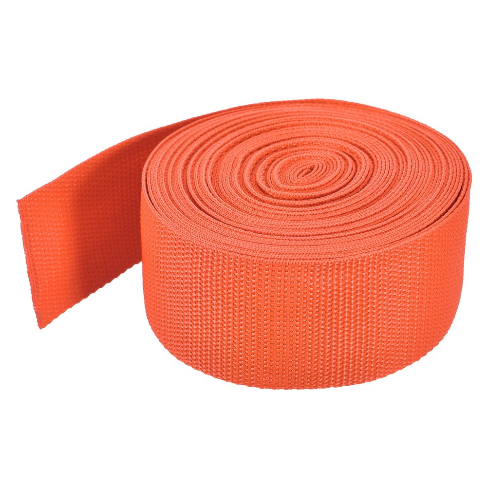 Lightweight Polypropylene Webbing Strap 5cm 10 Yard Light Orange
