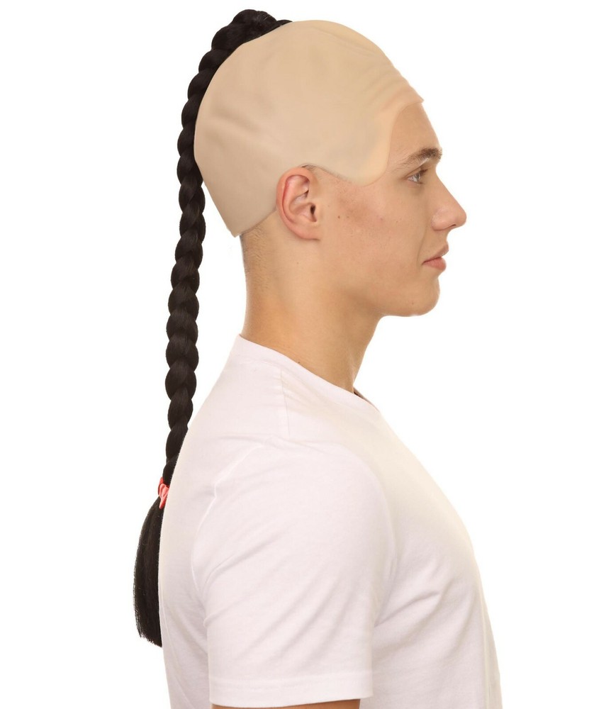 Kung Fu Master Mens Wig | Black Braid With Wig