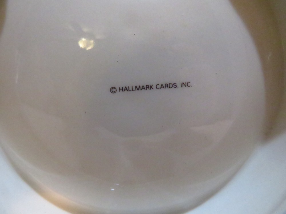 VTG HALLMARK DIVIDED SNOWMAN DISH 7.5"