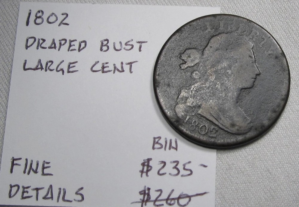 1802 Draped Bust Large Cent Coin AG507