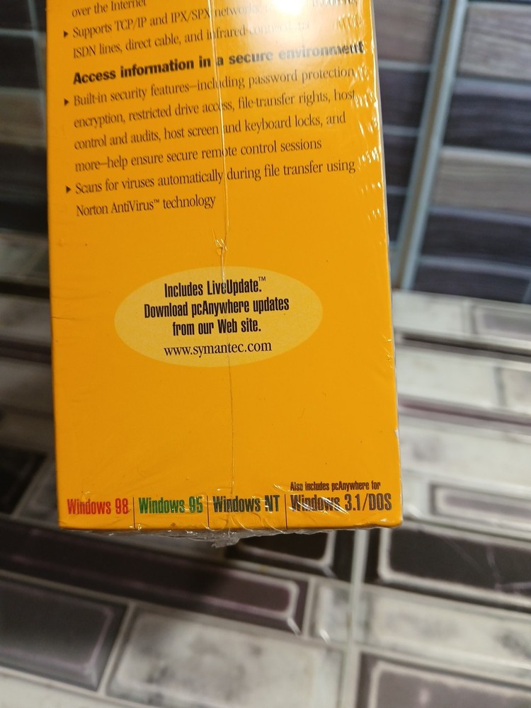 Symantec Pc Anywhere Version 9.0 Windows Host Windown 95,98,NT 3.1 Dos