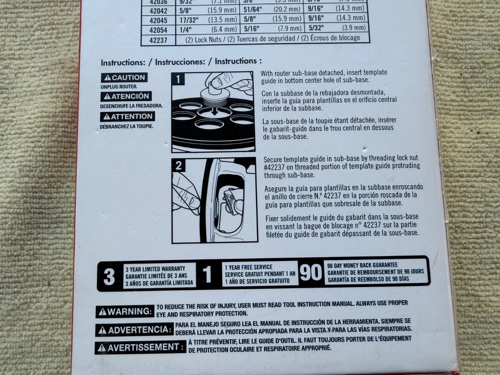 PORTER-CABLE Router Template Guide, 9-Piece (42000)