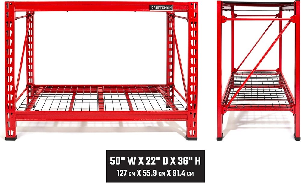 CRAFTSMAN 2-Shelf 3-Foot Stackable Tool Chest Depth Storage Rack (3-Feet, 1 Set)