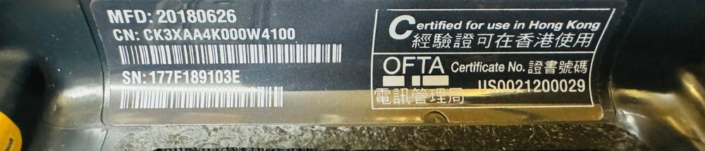 Intermec CK3X Handheld Wireless Barcode Scanner & AD20 Charging Base & 1004UA03