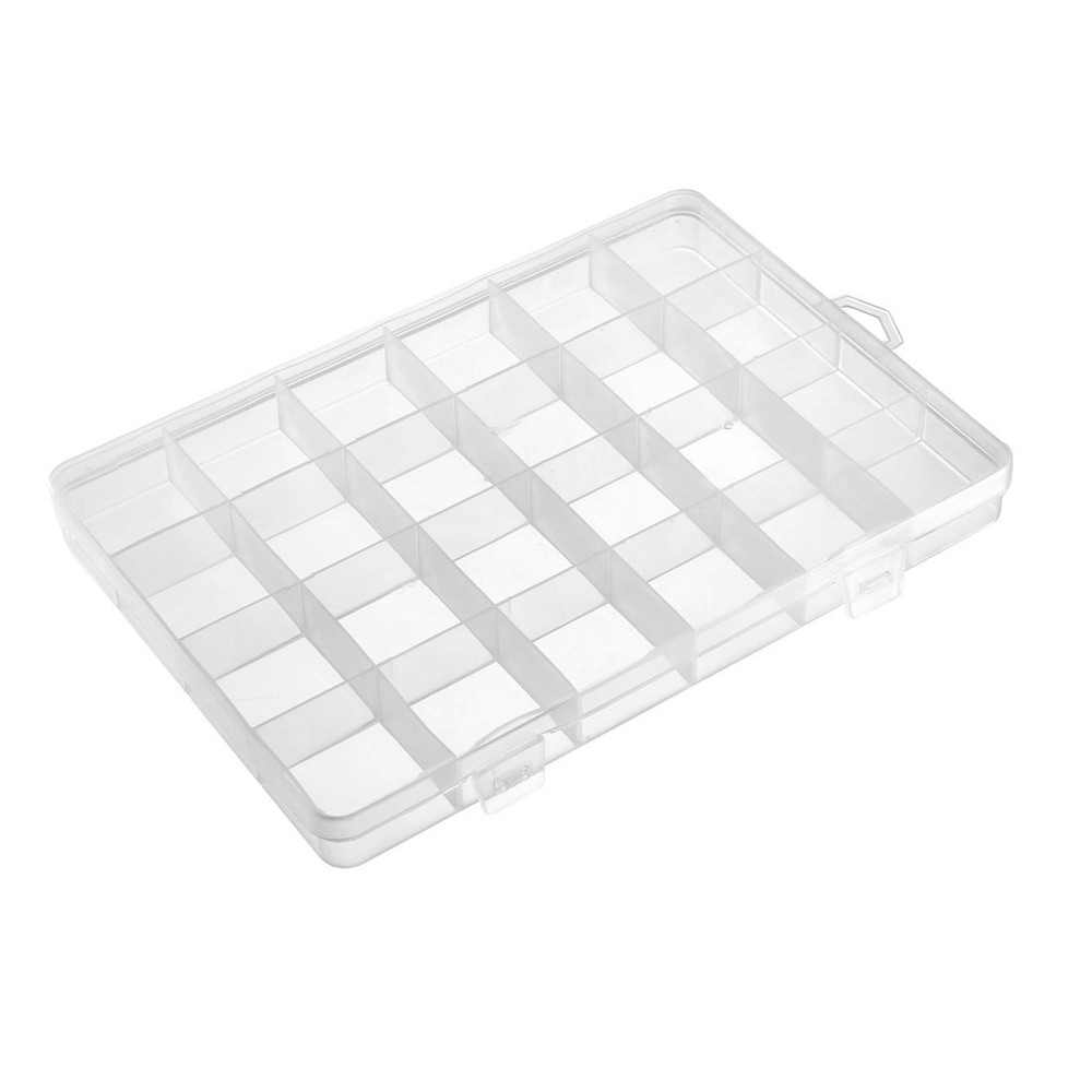 Component Storage Box PP Fixed 24 Grids Containers 193x135x21mm