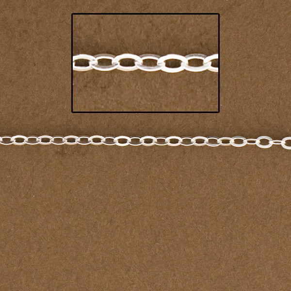 Sterling Silver Cable Chain. Small 925 Cable Chain. Chain by the foot. #1218F