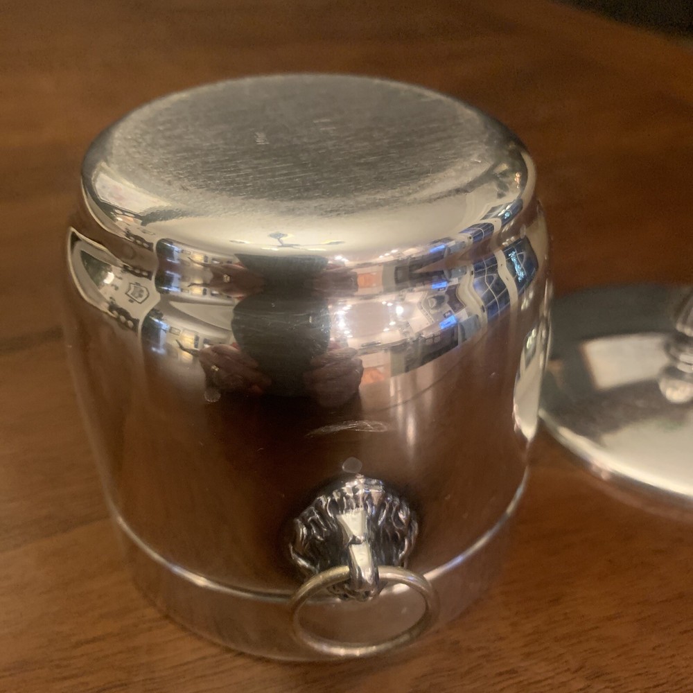 Antique EPO SilverPlate Small Covered Dish 3401 Lions Head Sides