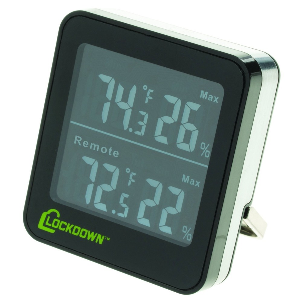 LOCKDOWN Digital Hygrometer with Convenient Design, Backlit Screen #1116792