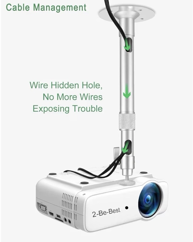 2-Be-Best Upgraded Projector Mount Extending Projector Ceiling Mount Adjustable