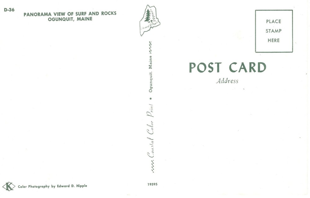 PANORAMA VIEW OF SURF & ROCKS, OGUNQUIT, ME - PC4408