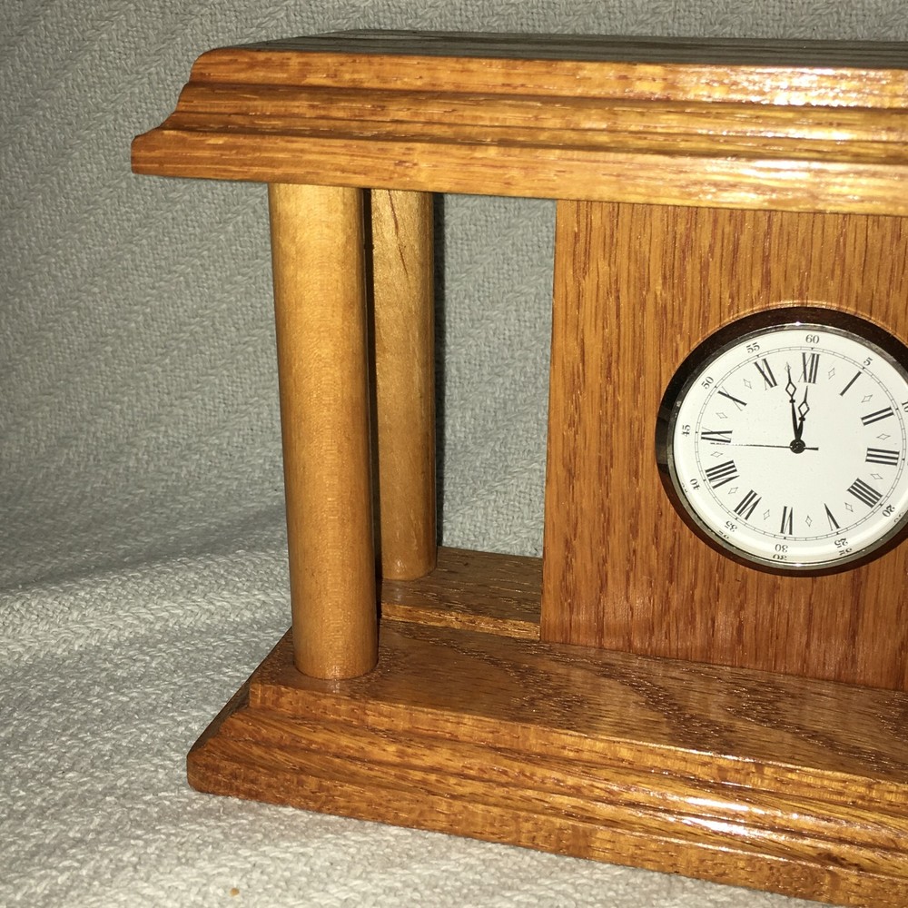 Silcon Electronics Wood Quartz Mantle Clock 8x4x4"