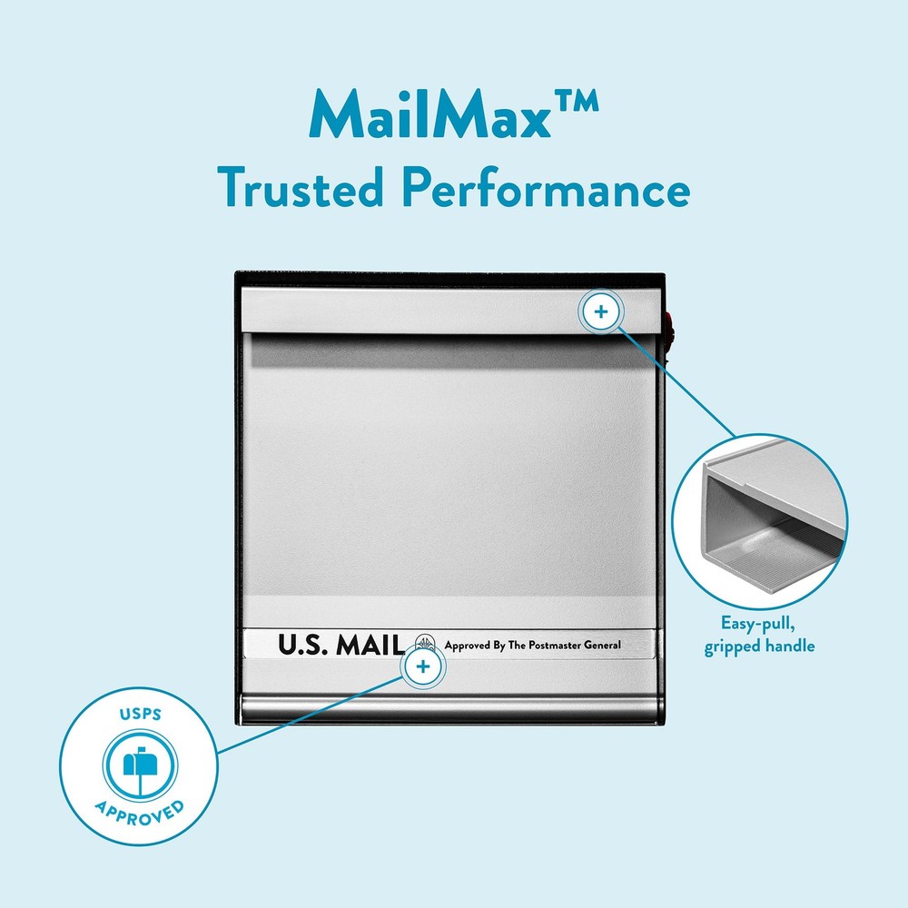 Architectural Mailboxes MailMax™ Heavy Duty, Modern Steel Metal Post Mounted ...
