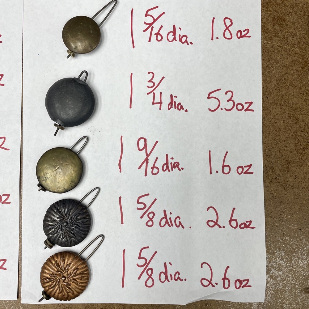 10 NICE ANTIQUE PENDULUM BOBS, Seth Thomas,Ingraham,Ansonia, Sessions,Gilbert 4