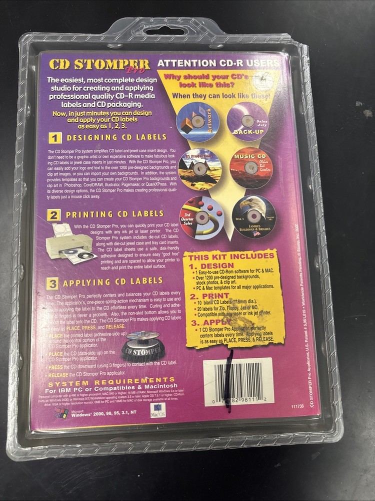 CD Stomper Pro - CD Labeling Starter Kit Vintage Sealed