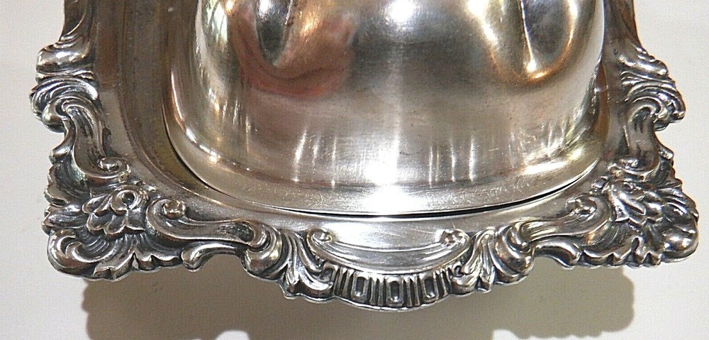 Silver Plate Butter Dish with Cover and Glass Plate