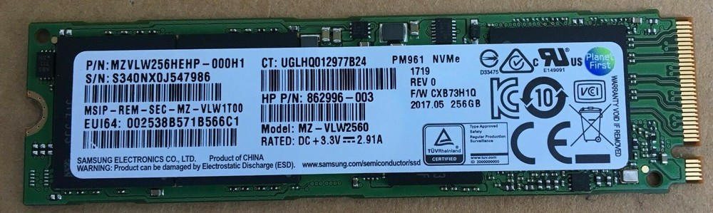 SAMSUNG 256GB SOLID STATE DRIVE MZVLW2560